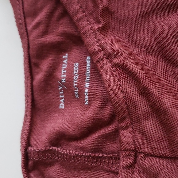 Daily Ritual XXL Jersey Ruched Front Half-Sleeve Dress in Brown Size XXL - Picture 7 of 9